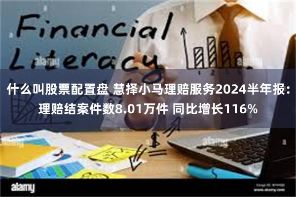 什么叫股票配置盘 慧择小马理赔服务2024半年报：理赔结案件数8.01万件 同比增长116%